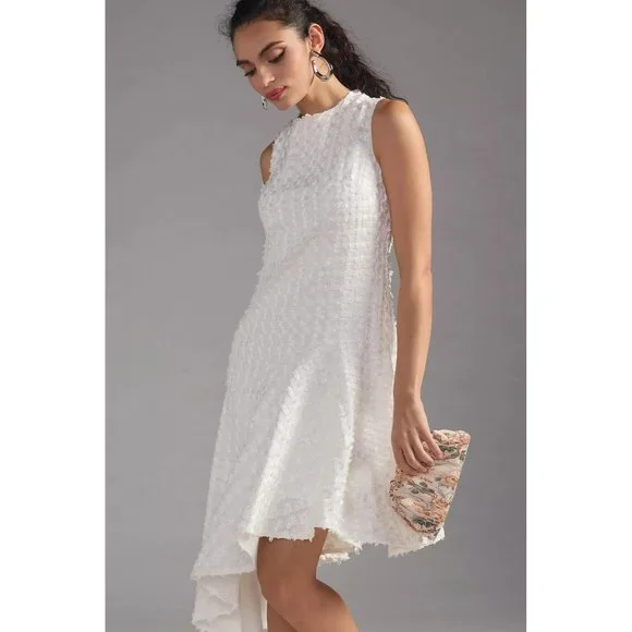 Anthroplogie Eva Franco Textured Asymmetrical Dress w/Floral Sunburst Pattern - Picture 3 of 7